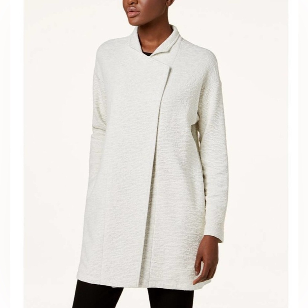 Eileen Fisher light grey tencel topper lightweight jacket. Size XS.